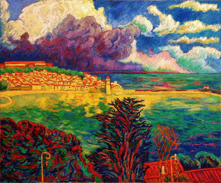 Collioure sur fond d'orage