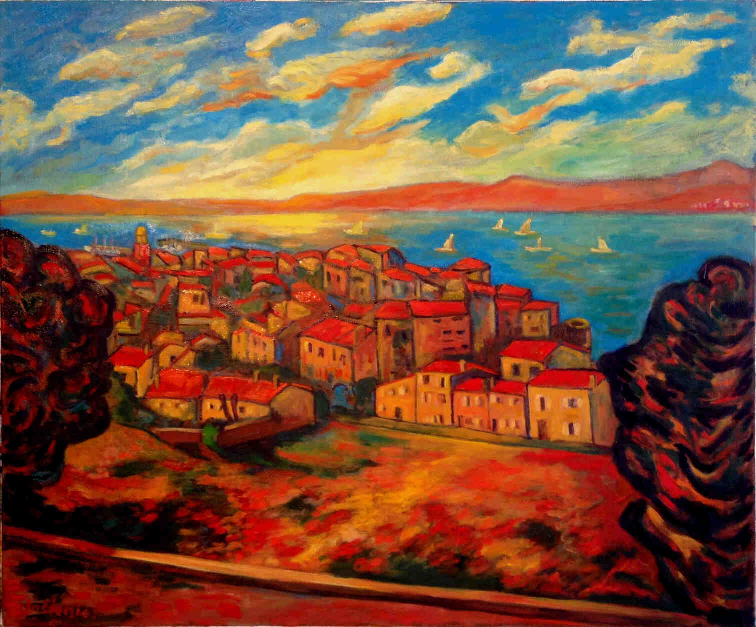 Coucher de soleil sur St Tropez