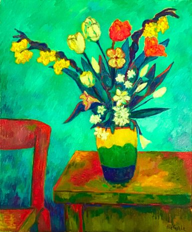 Nature morte, tulipes et glaïeuls