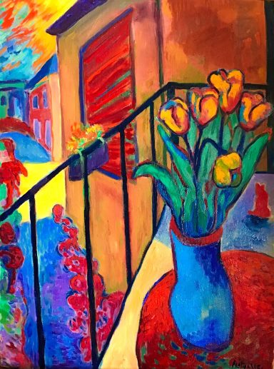 Tulipes sur la terrasse